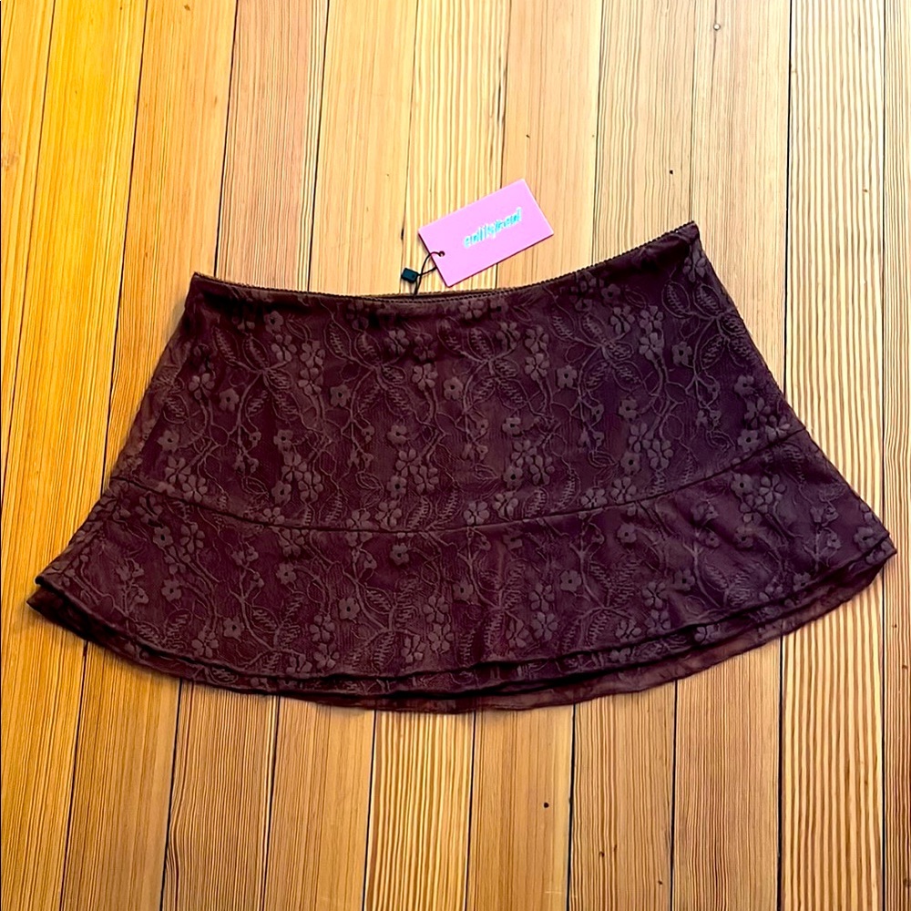 NWT edikted brown lace mini skirt